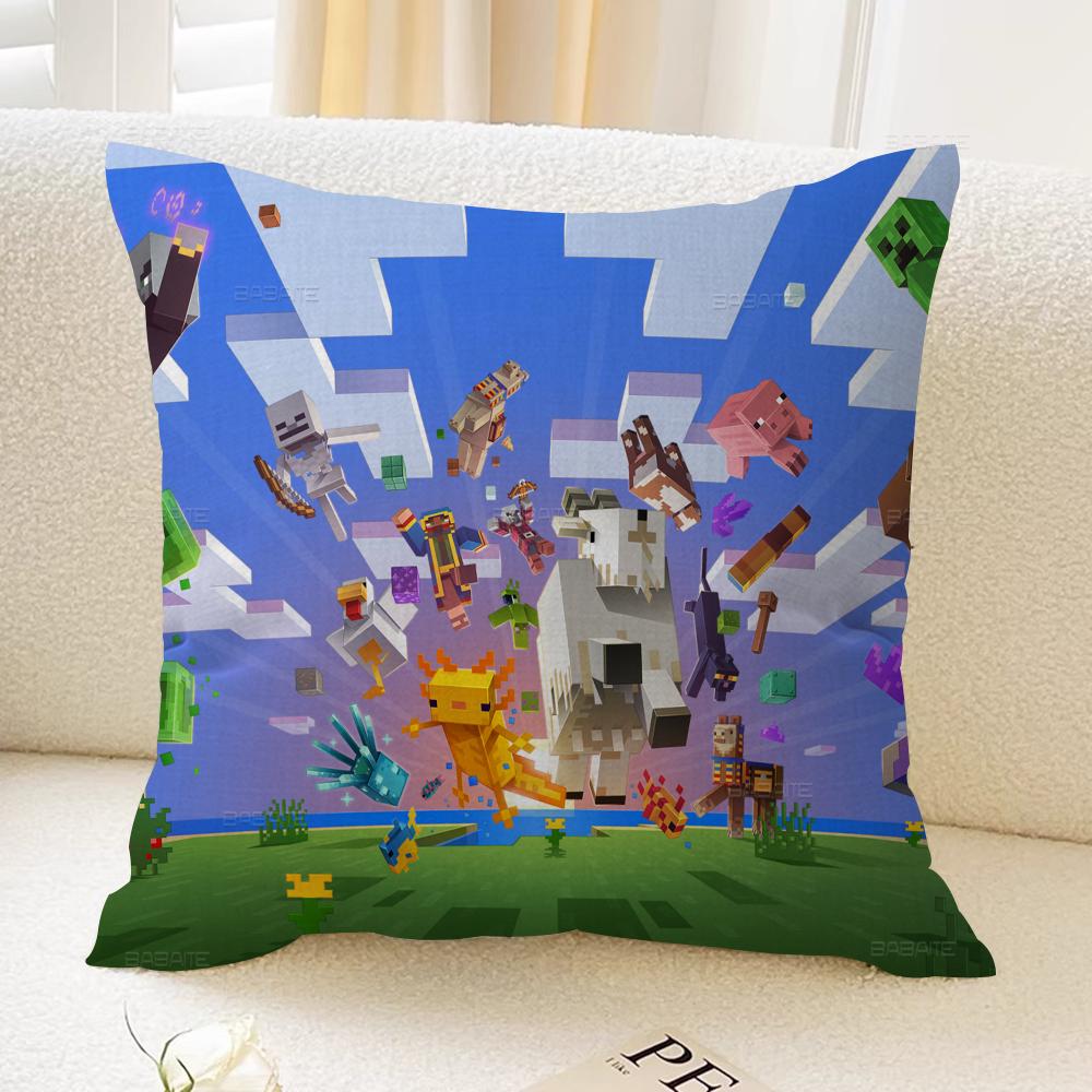 Game MC Wolf Ocelot Pig Ghast Pillow Cover Sofa Cushion Cover Home Room Decoration Children Gift