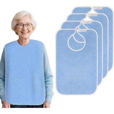 4 Piece Adult Bibs, Washable Adult Bibs for the Elderly, Mens Bibs for eating,Adult Feeding Clothing Protector, Clothing Protectors
