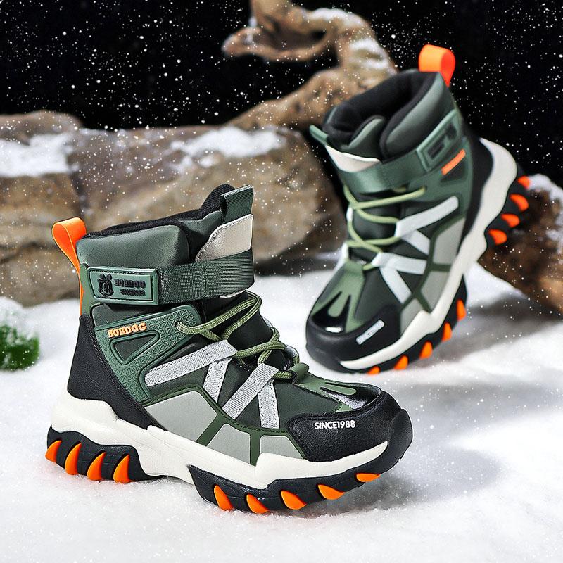 Winter High-Top Sneaker für Kinder Warme Plüsch Schneestiefel Kind Wasserdichte Sneaker Jungen Rutschfeste Outdoor Stiefel 30-39