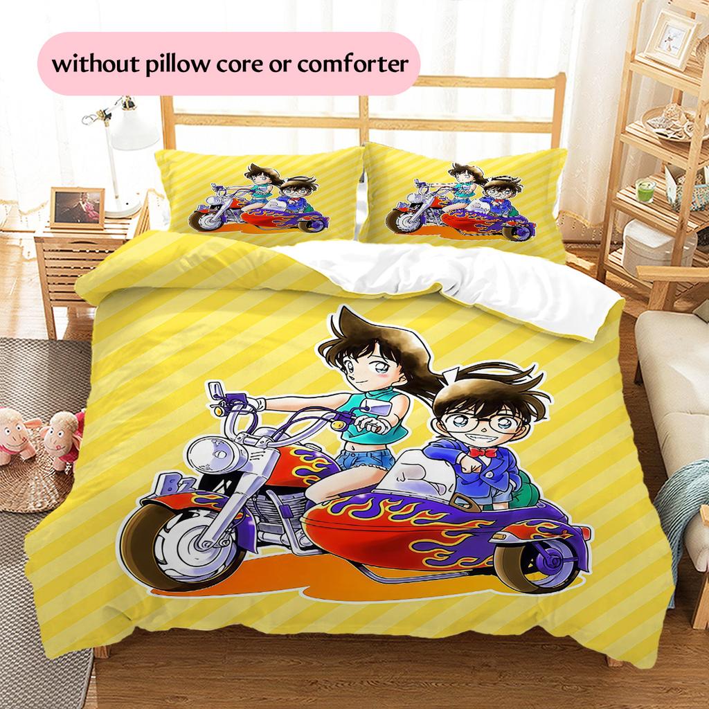 Detective Conan2 Pattern Bedding Quilt Set Home Decoration Gift (1 * duvet cover + 2 * pillowcase without core)