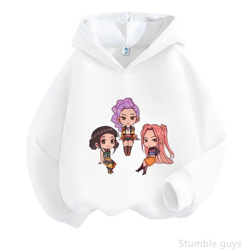 Durable Kpop Hooded Sweatshirt Children Spring Autumn Anime Long Sleeve Hoodie Lightweight Casual Outdoor Streetwear