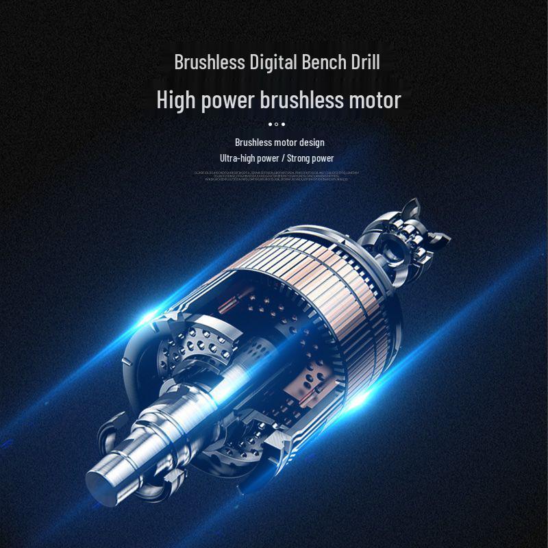 High-Precision 220V Multi-Functional Brushless Digital Bench Drill for Home Use