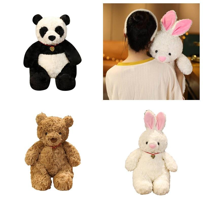 Adorable Rabbit And Panda Plush Toys For Kids' Birthday Gifts