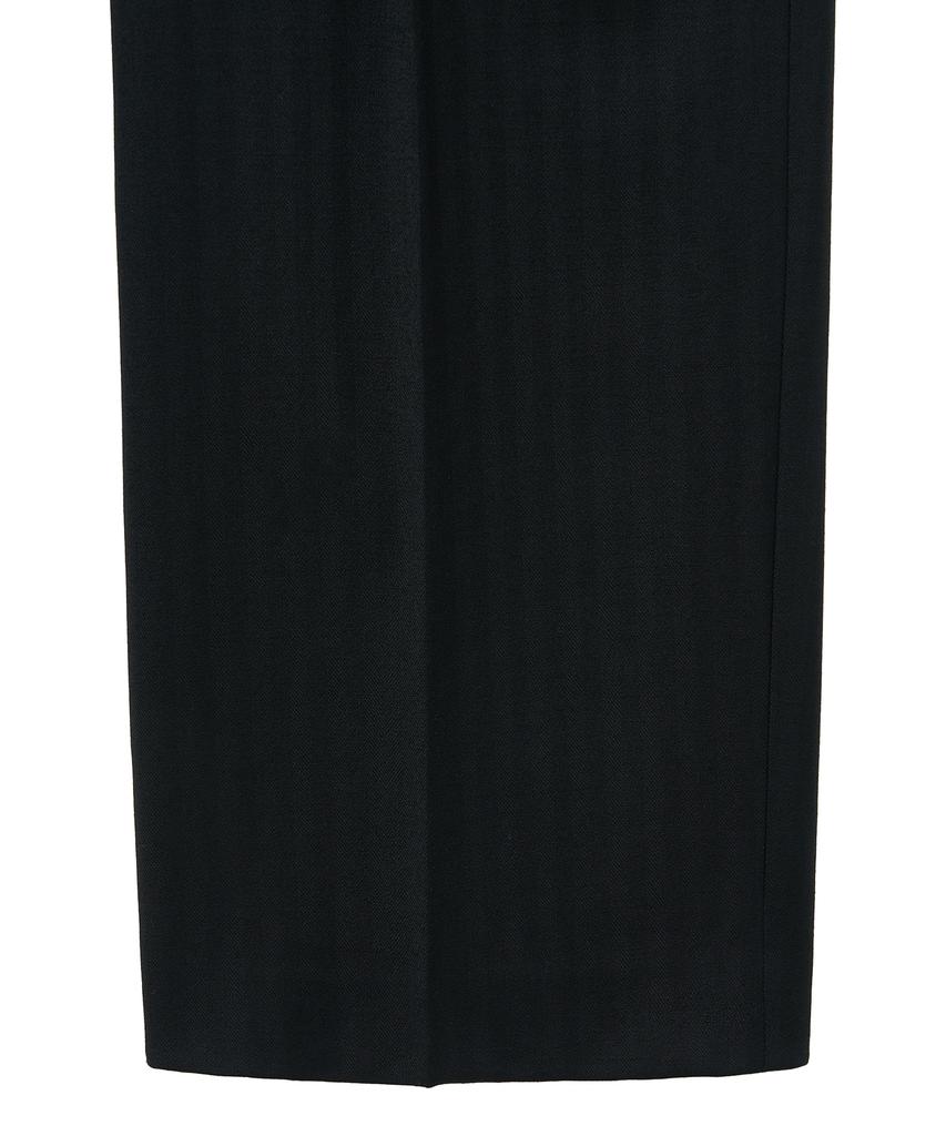 NOIRER FOR WOMAN Belted Pocket Wide Slacks (Black)