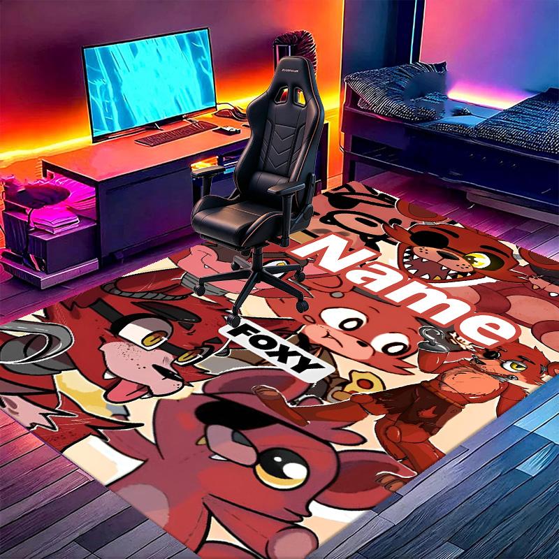 Custom Name Personalized Five Nights at Freddy's Print Carpet, Versatile Home Decor Rug, for Playroom, Apartment, Balcony, Entryway, Hallway Gift