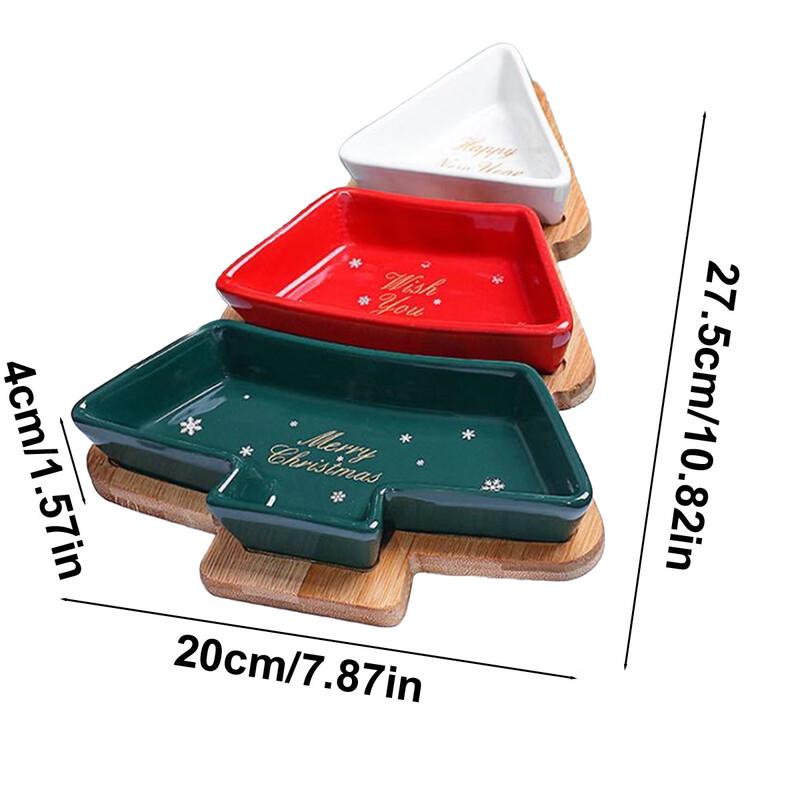 Вутуо Креативная Рождественская Елка Керамическая Разделенная Тарелка для Закусок