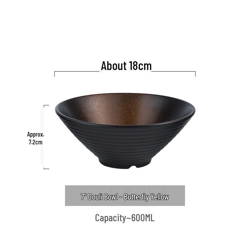 Japanese Ceramic Dòulì Ramen Bowl – Retro Coarse Pottery, High-End, Large Open-Mouth Trumpet Design, Ideal for Home Tableware