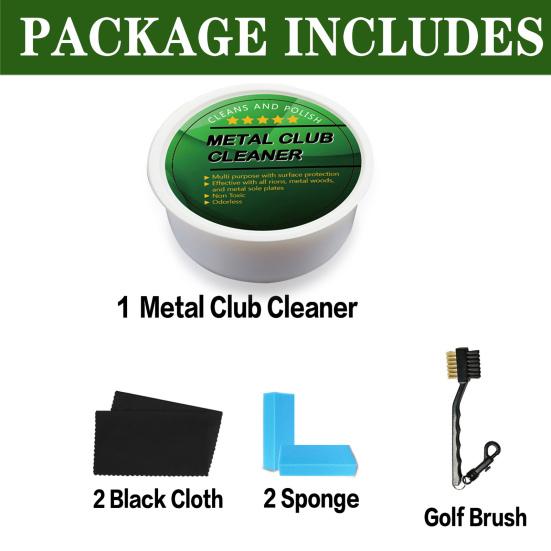 Golf Metallklubbrengörare Rostborttagare Golf Järn Poleringskit Wedgar Putters Borstrengörare Svamp Golftillbehör Golfklubbvårdsset