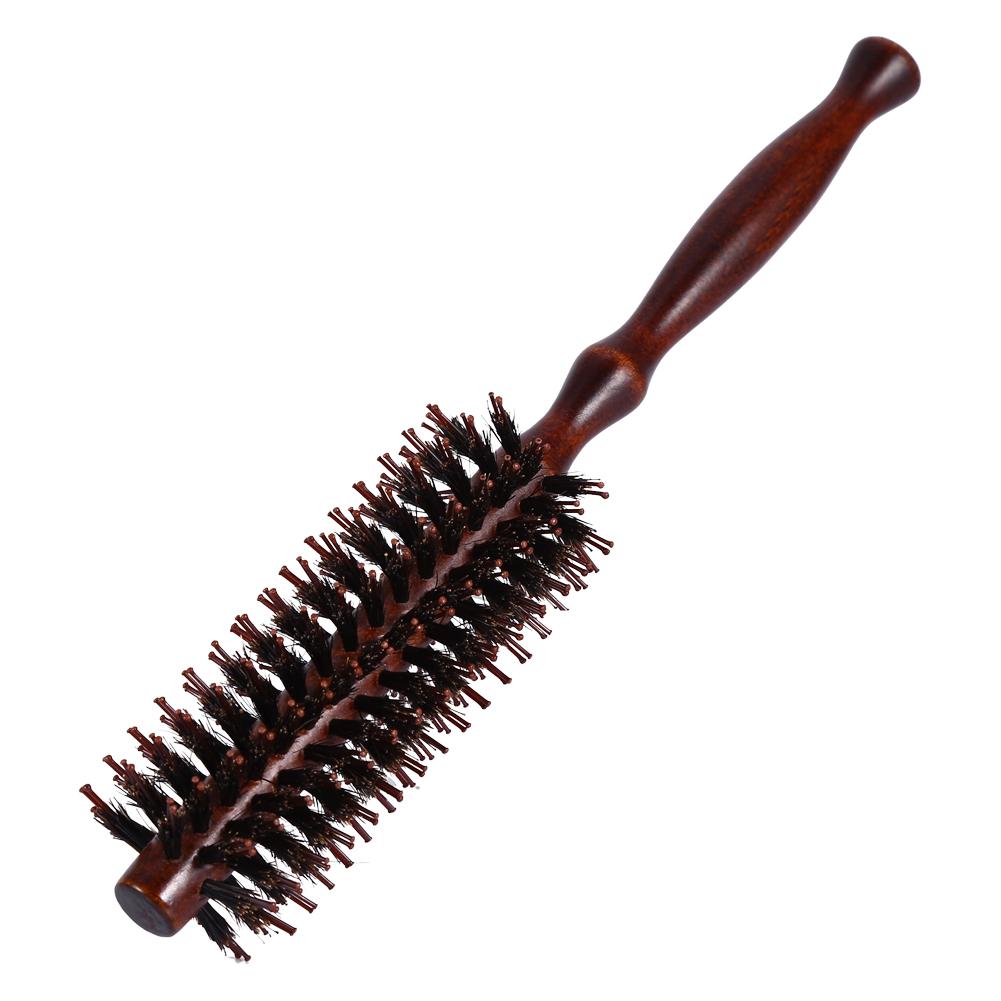 Antistatic Curling Hair Care Comb Round Wooden Handle Curly Brush Styling Hairdressing DIY Tool