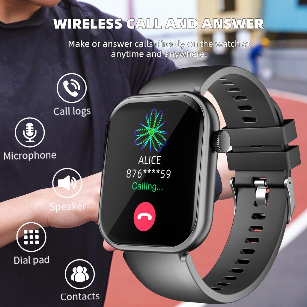 1.83“ Sports Smart Watch Men Women Call Answer Information Heart Rate Blood Oxygen Step for Iphone Android Fitness Tracker Watch