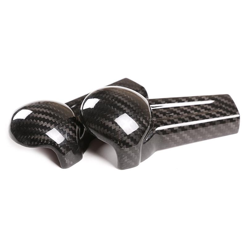 For Ford Mustang 2015-2020 Real Carbon Fiber Auto Gear Shift Knob Head Decorative Protective Shell Cover Sticker Car Accessoires