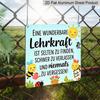 2D Flat, 1pc German Teacher's Day Metal Sign - Retro Lehrkraft Wall Decor Suitable for Classroom, Office, Library, Vintage German Plaque with