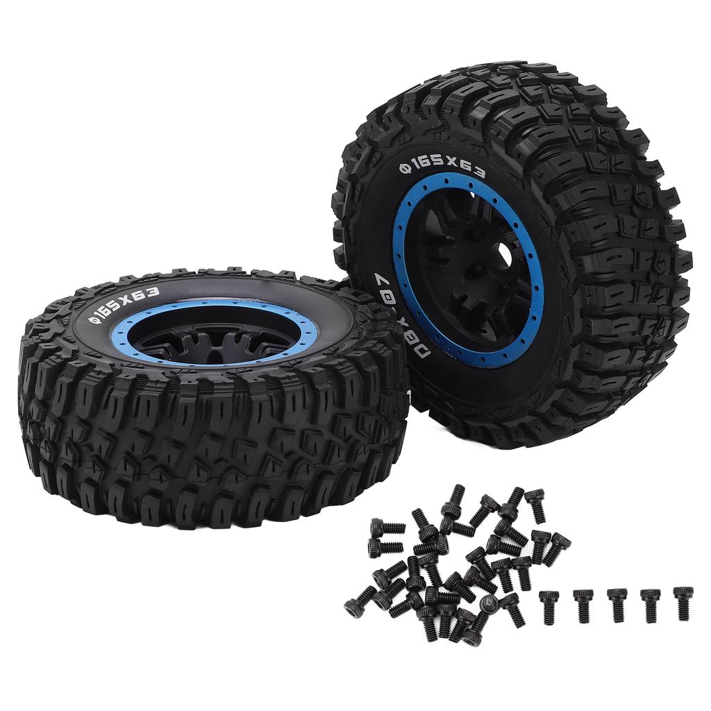 2Pcs Rubber Tire Skin 165mm Diameter Wheel Tire for ZD Racing 1 7 DBX‑07 RC Car Upgrade PartBlue