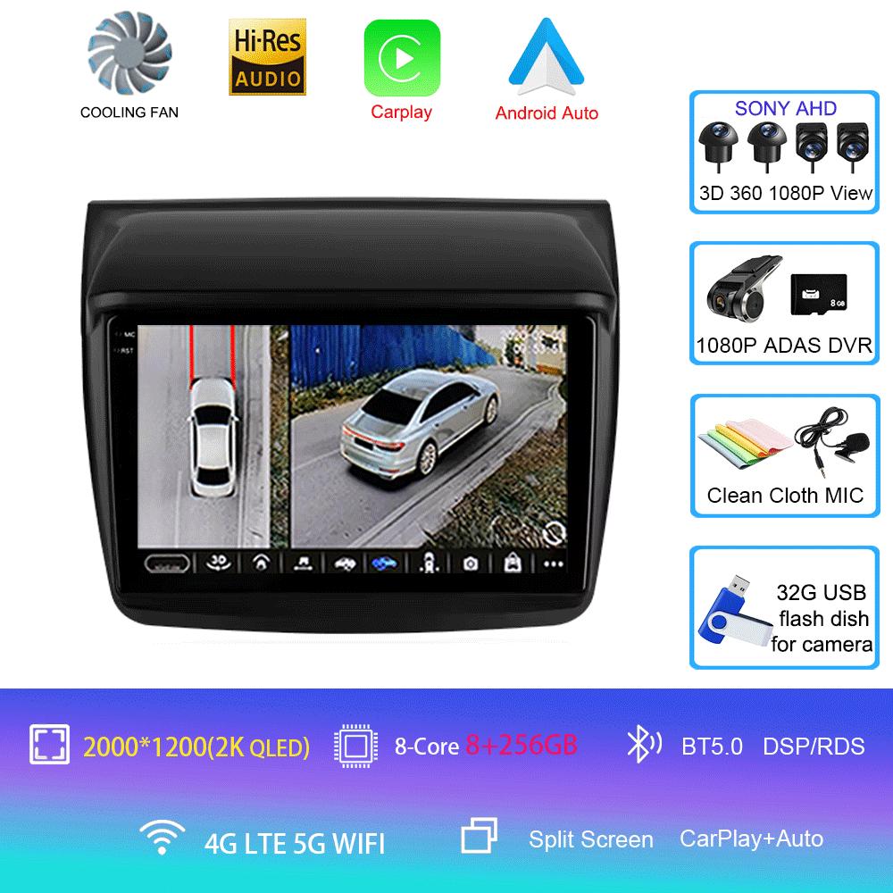 Car Radio Android 14 Carplay For Mitsubishi Pajero Sport 2 L200 Triton 2008 - 2016 Navigation Multimedia Player Stereo WiFi+4G