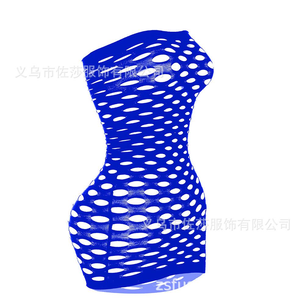 Sexy and romantic underwear for export, large hole body-hugging dress, strapless romantic net dress, net dress, full-body Sheer mesh  round hole...