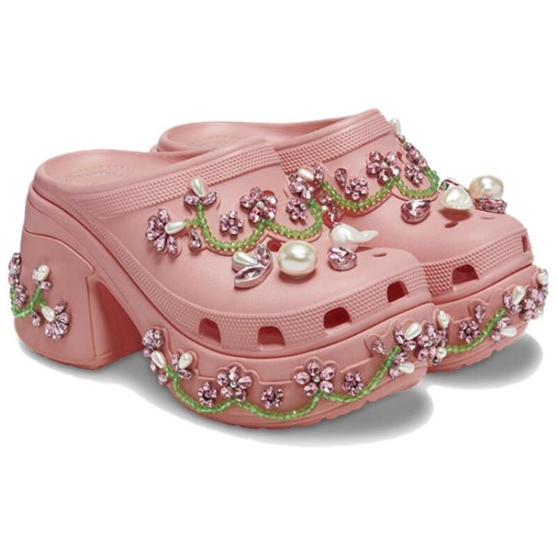 SIMONE ROCHA x Crocs Mermaid Comfortable and Versatile Hole Shoes Warm Pink for Men and Women