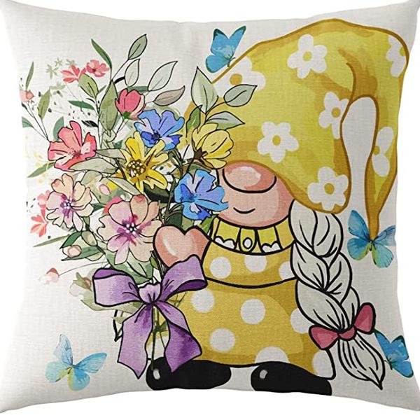 Flowers Daisy Tulip Printed Linen Pillow Case Home Living Room Sofa Bedroom Pillow Case