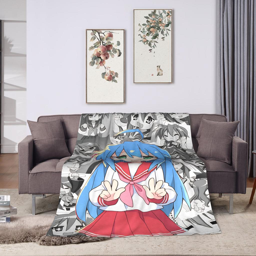 Konata izumi L-Lucky S-Star Plush Blanket Child Flannel Throw Blanket For Outdoor Super Warm Design Quality Bedspread Gift