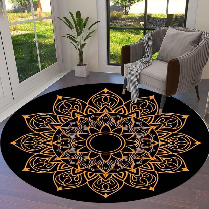 1pc Office Carpet Chair Mats Mandala Pattern Design Perfect for Decorating Office Chairs, Living Rooms, Or Bedrooms