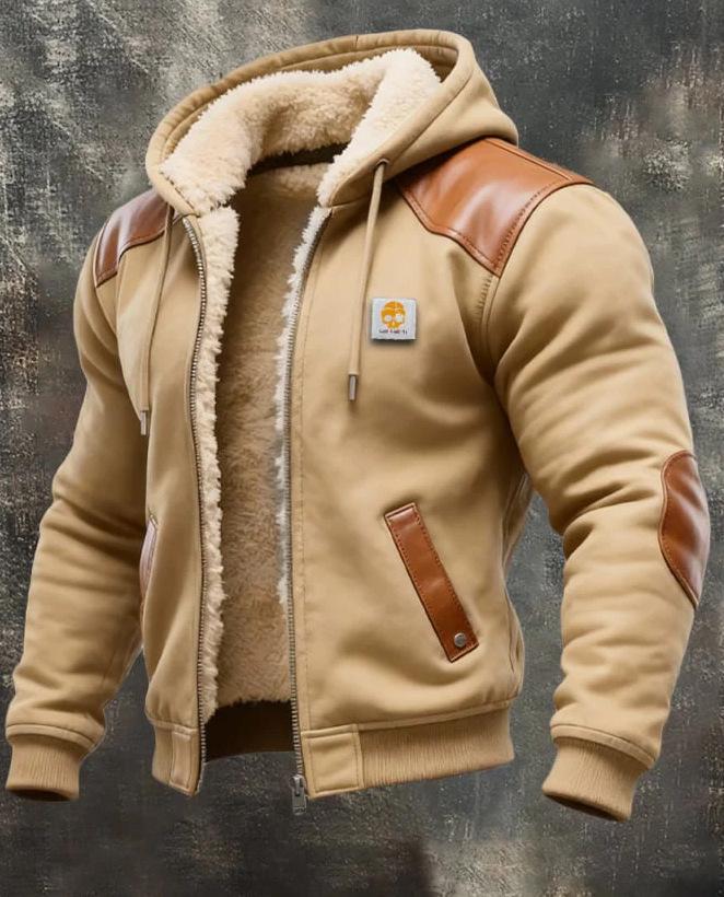 European and American Plus Velvet Hooded Jacket for Autumn and Winter