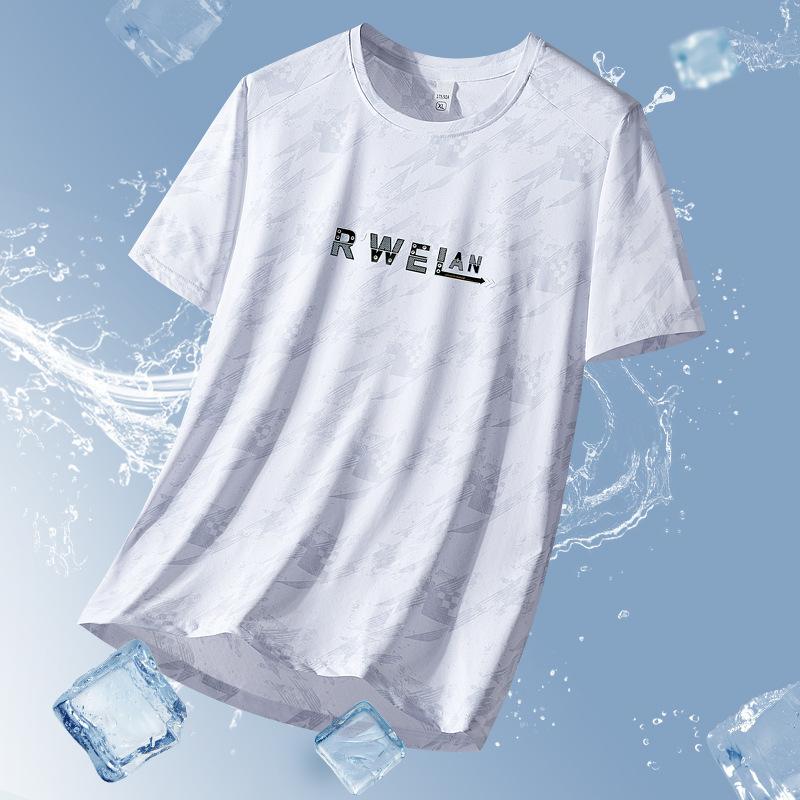 Herre Sommer Sports T-skjorte Rund Hals Kort Ermet Skjorte Komfortabel Casual Sport Pluss Størrelse Pustende T-skjorte