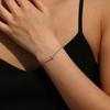 MODIAN Moissanite Bracelets 925 Silver Minimalist Double Cross Sparkling Link Chain Bracelet For Women Fine Jewelry