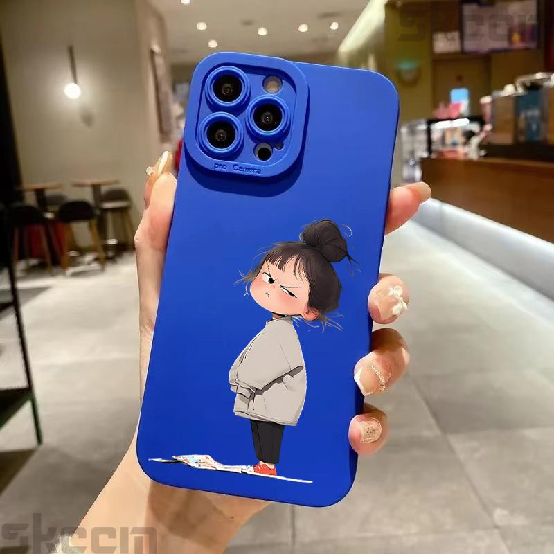 Cute Cartoon Little Girl Printed Silicone Case For Samsung Galaxy S25 Ultra S24 Plus S23 S22 S21 S20 FE A55 A54 A15 A35 Cover