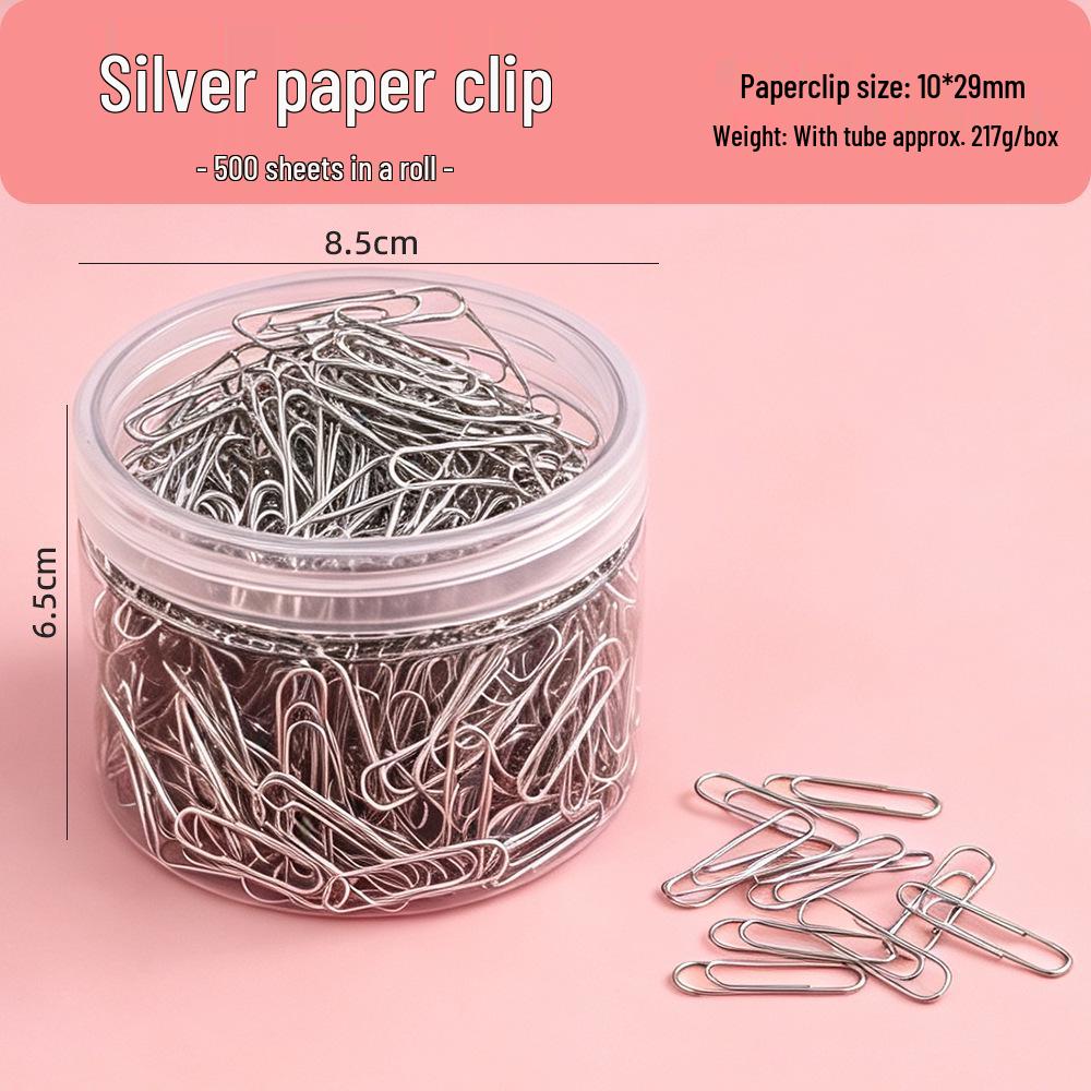 Colored Nickel-Plated Paperclip Dispenser (100 Pieces) - Creative Metal Bookmark and Office Stationery Clips