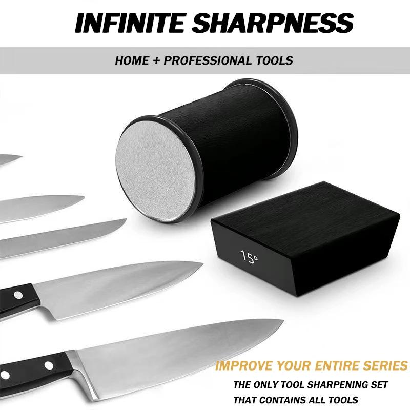 Rolling Knife Sharpener Double Sided Diamond Sharpening Stone 15/20° Degree Magnetic Roller Angle Sharpening Chef Kitchen Knives