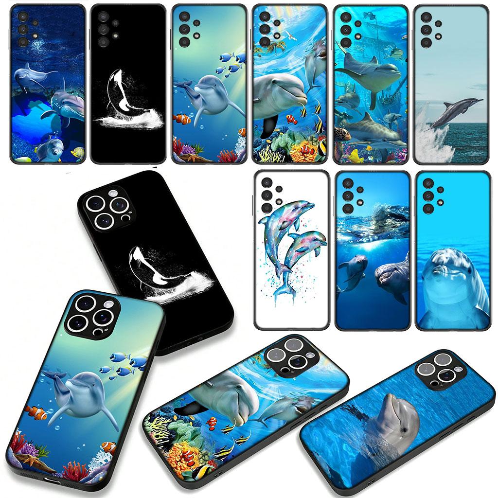 Dolphin Animal Phone Case for Motorola Moto G54 G05 G24 G45 G55 G75 G85 G15 G57 G86 Power Edge 50 30 Ultra Fusion neo Pro