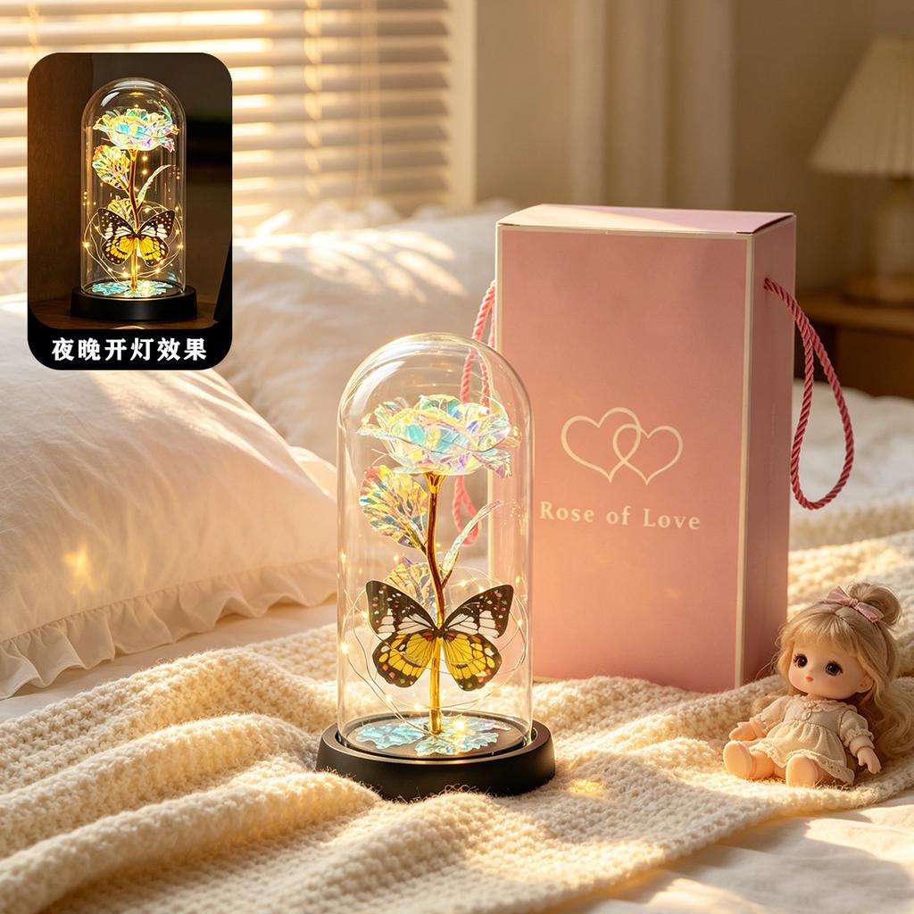 LED Bedside Night Light, Premium Forever Rose Gift