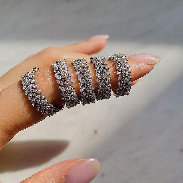 Luxury Willow Leaf Non-Fading Ring - Cold Style R7035