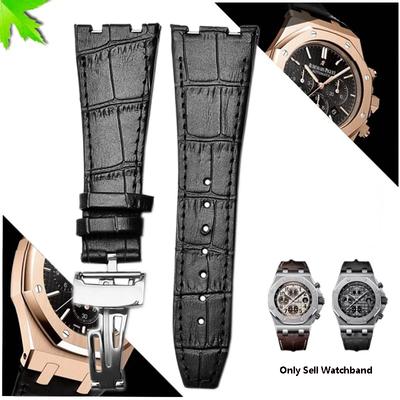 Oberste Schicht Echtes Leder Uhrenarmband für AP Audemars 15400 15703 Royal Oak Offshore Serie Herren 26mm Schwarz Braun Uhrenarmbänder