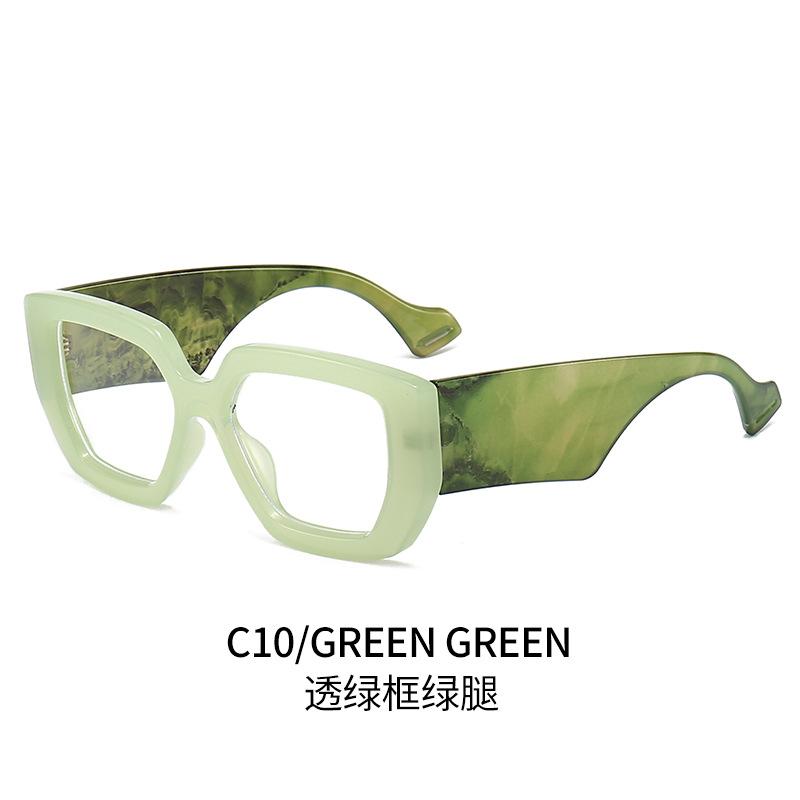 New Fashion Colorful Square Women Glasses Frame Clear Anti Blue Light Spring Hinge Wide Legs Eyewear Men Optical Polygon Frame