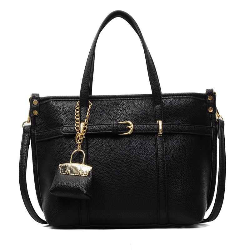 Korean Simple Temperament Commuter Style Women's Handbag Niche Versatile Lychee Pattern Texture Light Luxury Versatile Messenger Bag