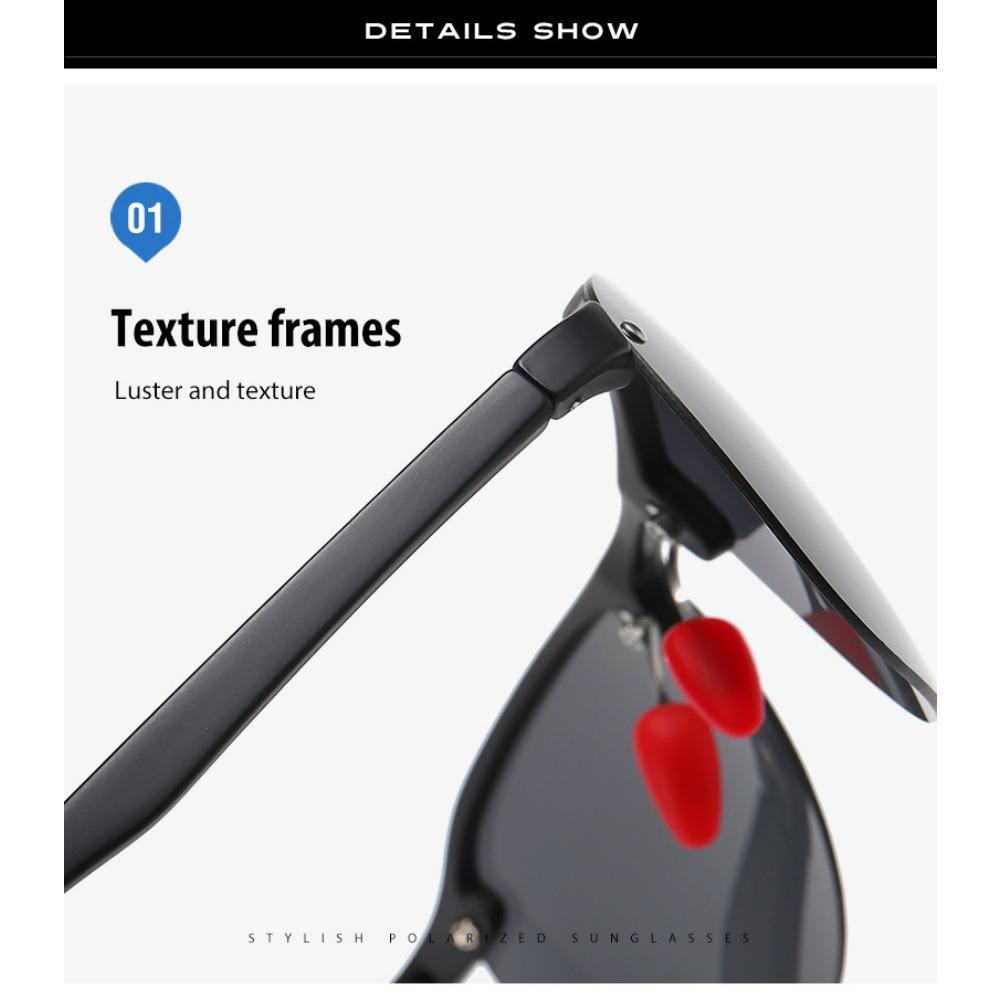 aoron Half Frame Polarized Men's and Women's Fashion Sunglasses Driving Sunglasses TR Night Vision Goggles