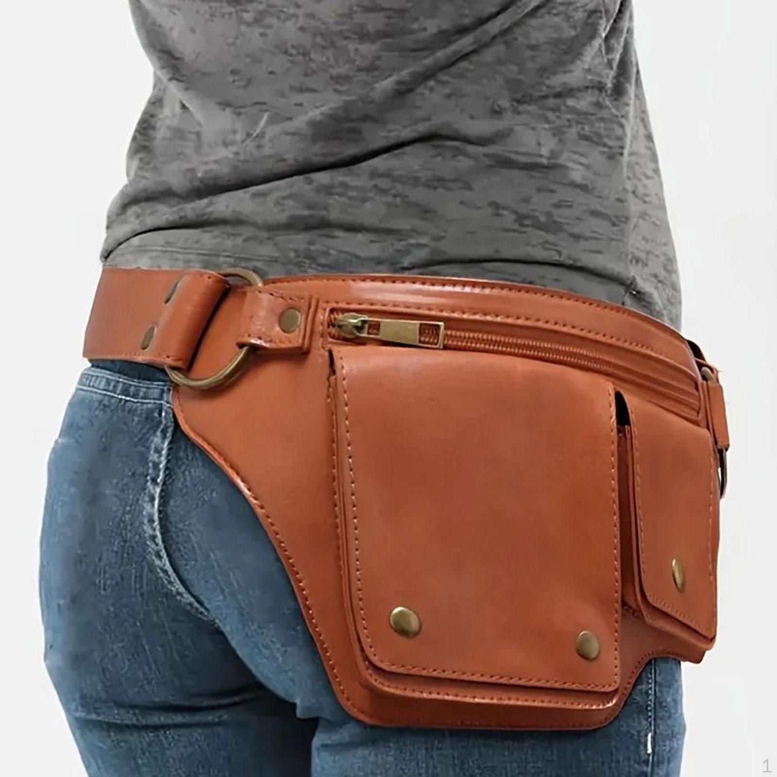 

Женская поясная сумка регулируемый ремень походная повседневная готическая мода универсальный винтажный дизайн аксессуар Brown