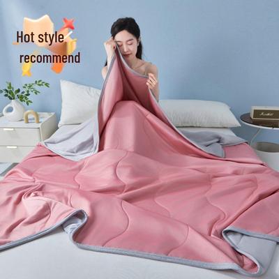 Class A Cooling Silk Summer Quilt - Solid Color, Machine Washable, Thin & Lightweight for Air Conditioning