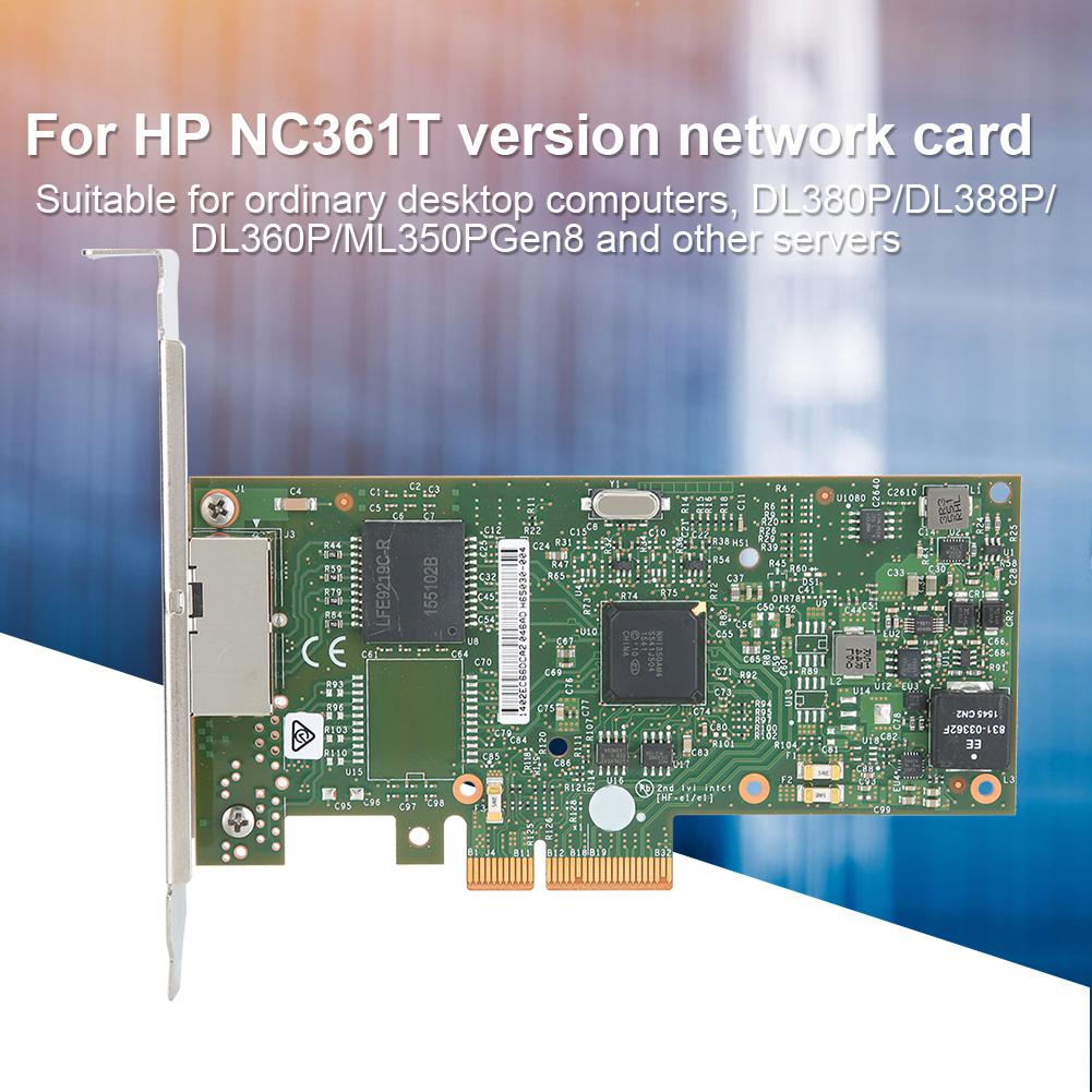 For Intel I350AM4 for HP NC361T PCI E Dual Port Gigabit Network Card for Desktop Computers