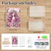 Wooden Girl Girl Diamond Painting Tray Handicraft with Handles Rectangular Diamond Decorative Serving Tray for Desk Coffee Table