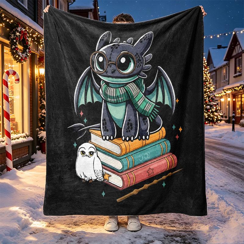 How to Train Your Dragon Pattern Blanket for Home Decoration, Bed, Sofa, Car Travel, Camping, Suitable for All Seasons, Birthday Christmas Gift