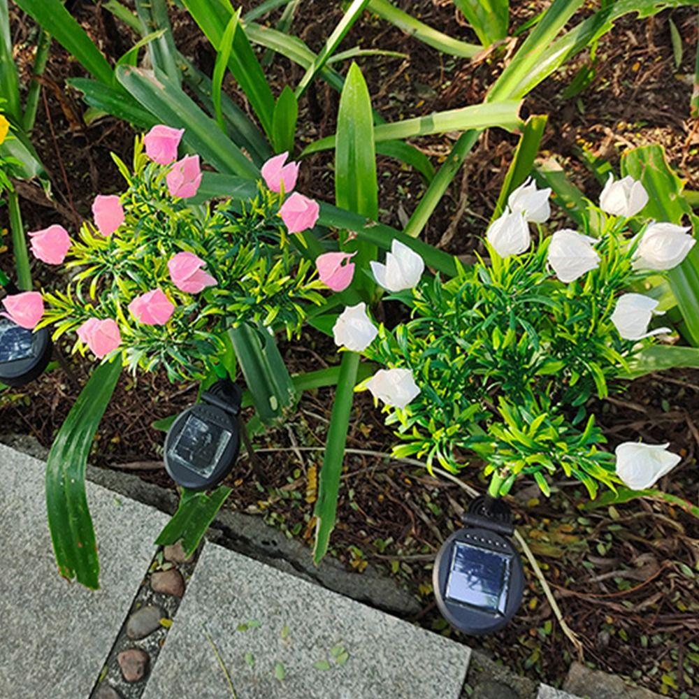 42LED Solar Artificial Flower Light Realistic Waterproof Landscape Lamp  Lawn Lighting