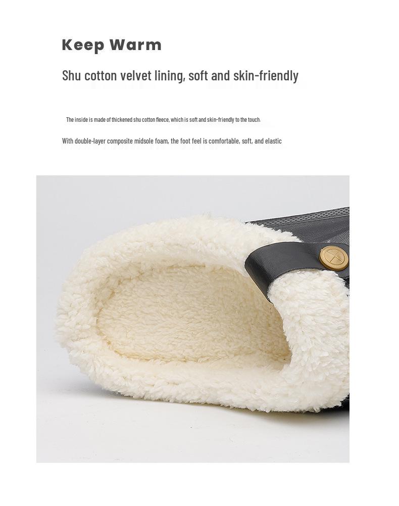2025 Herbst/Winter Unisex Fuzzy Baumwolle Loch Hausschuhe