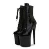 Shoes Women's Patent Leather Short Boots - 20cm Ultra High Heel with Platform, for Pole Dance, Runway, Nightclub - 26 Color Choose
