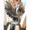 American Style Embroidered Letter Women's Hooded Sweatshirt - New Loose Casual Fit for Autumn and Winter