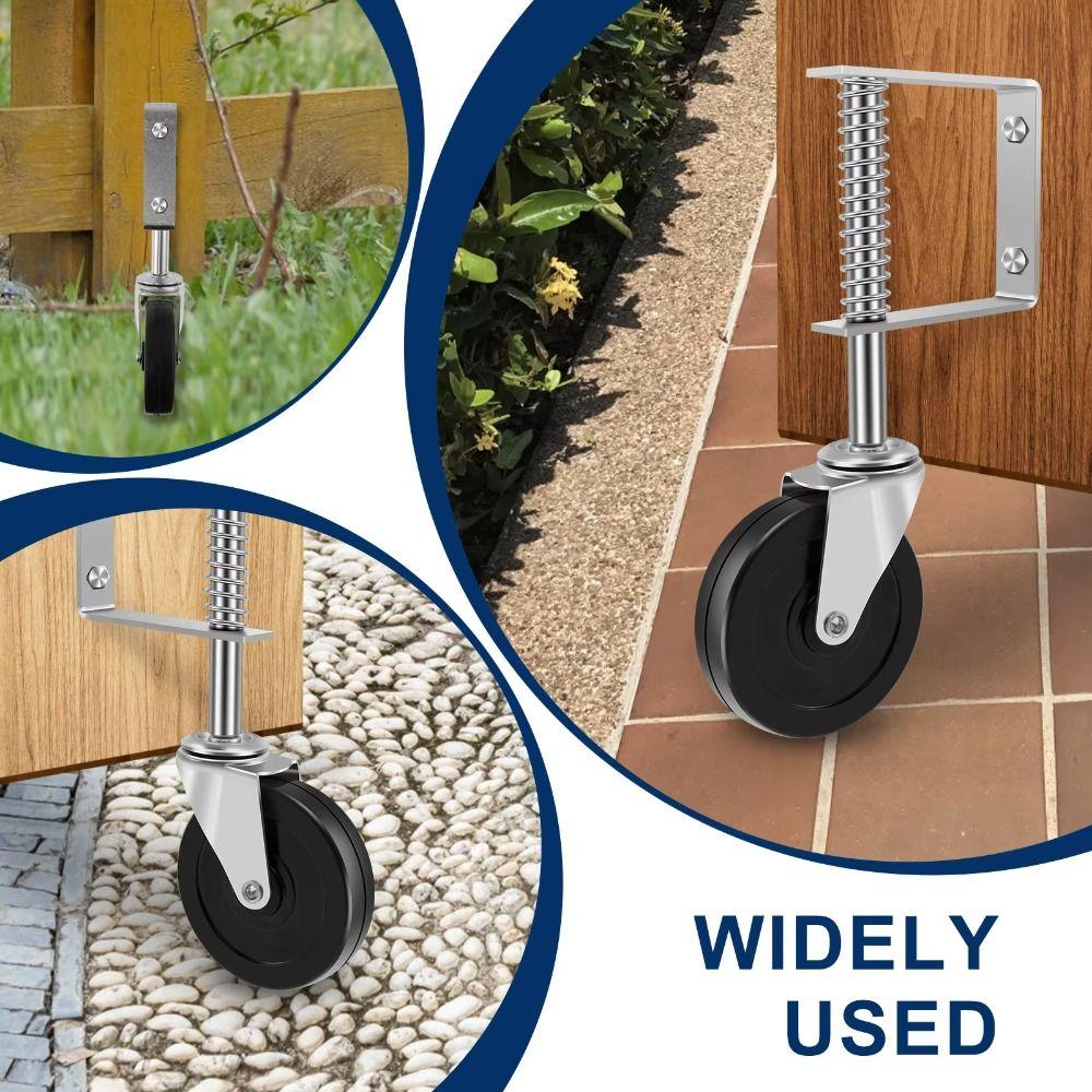 Heavy-duty Door Gate Wheel 4 Inch Spring Damping Wheel Door Roller Spring Loaded Caster Household