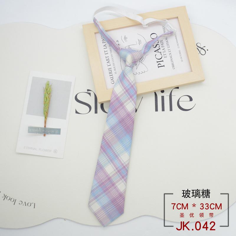 Tie Plaid Women Free Knotting Student College Style Japanese Short Uniform School Uniform Accessories Lazy
