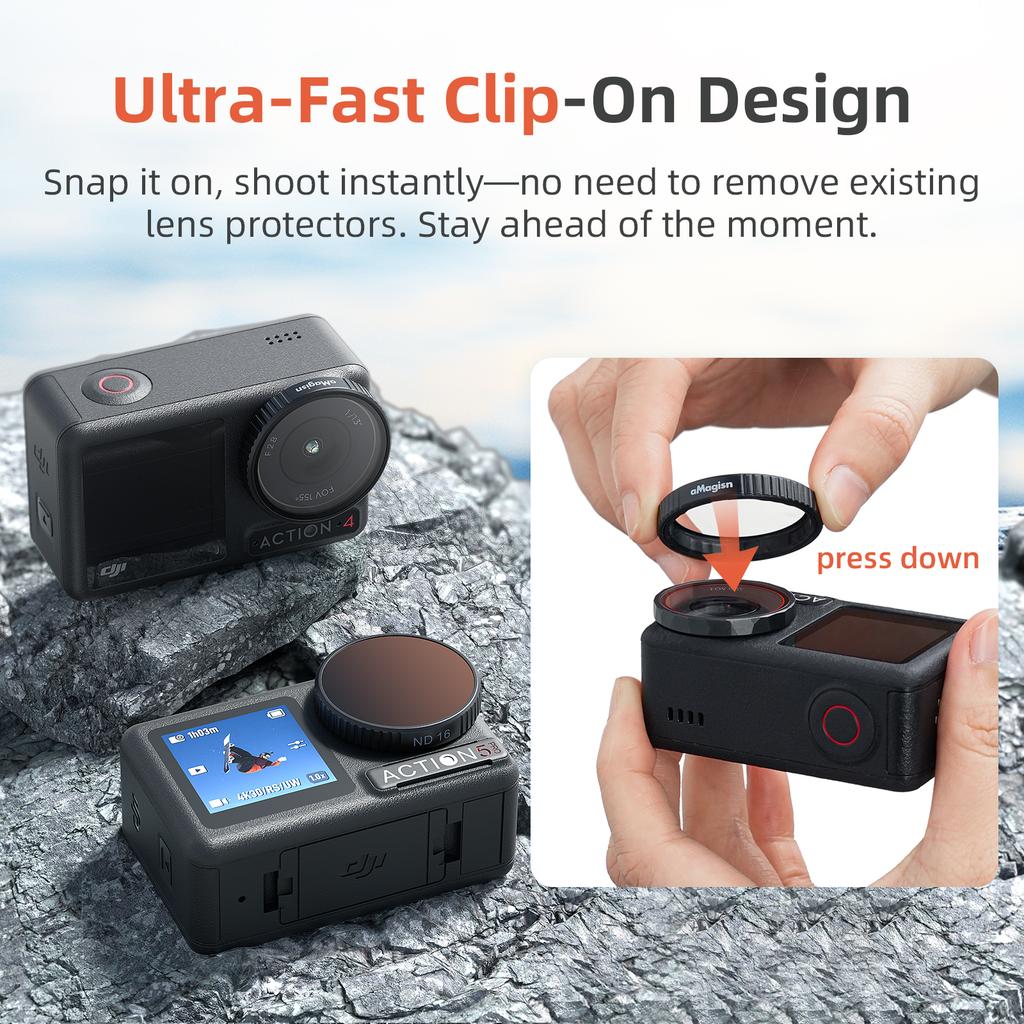 UV/CPL/ND8/16/32/64 Filter Kits For DJI Osmo Action 5 Pro 4 3 Optical Glass Aluminum Alloy Frame Action Camera Accessories