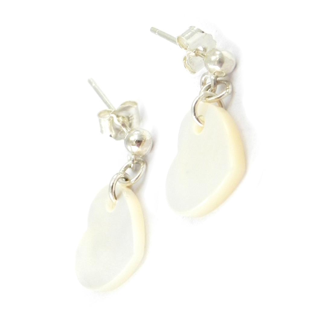 Les Trésors De Lily [E9105] - Boucles Argent 'Pure Love' Nacre