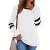 New Women's Patchwork Long Sleeve T-shirt, Casual Loose Crew Neck Top for Women, European American Style, Crossborder Apparel